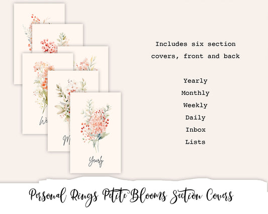 Personal Rings Petite Blooms Section Covers Printable