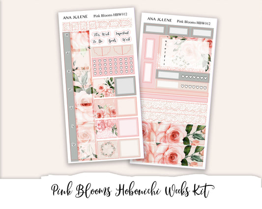 PINK BLOOMS Hobonichi Weeks Planner Sticker Kit