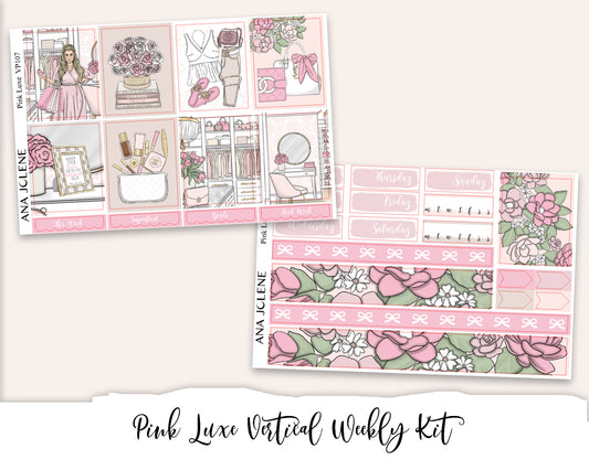 PINK LUXE Planner Sticker Kit (Vertical Weekly)