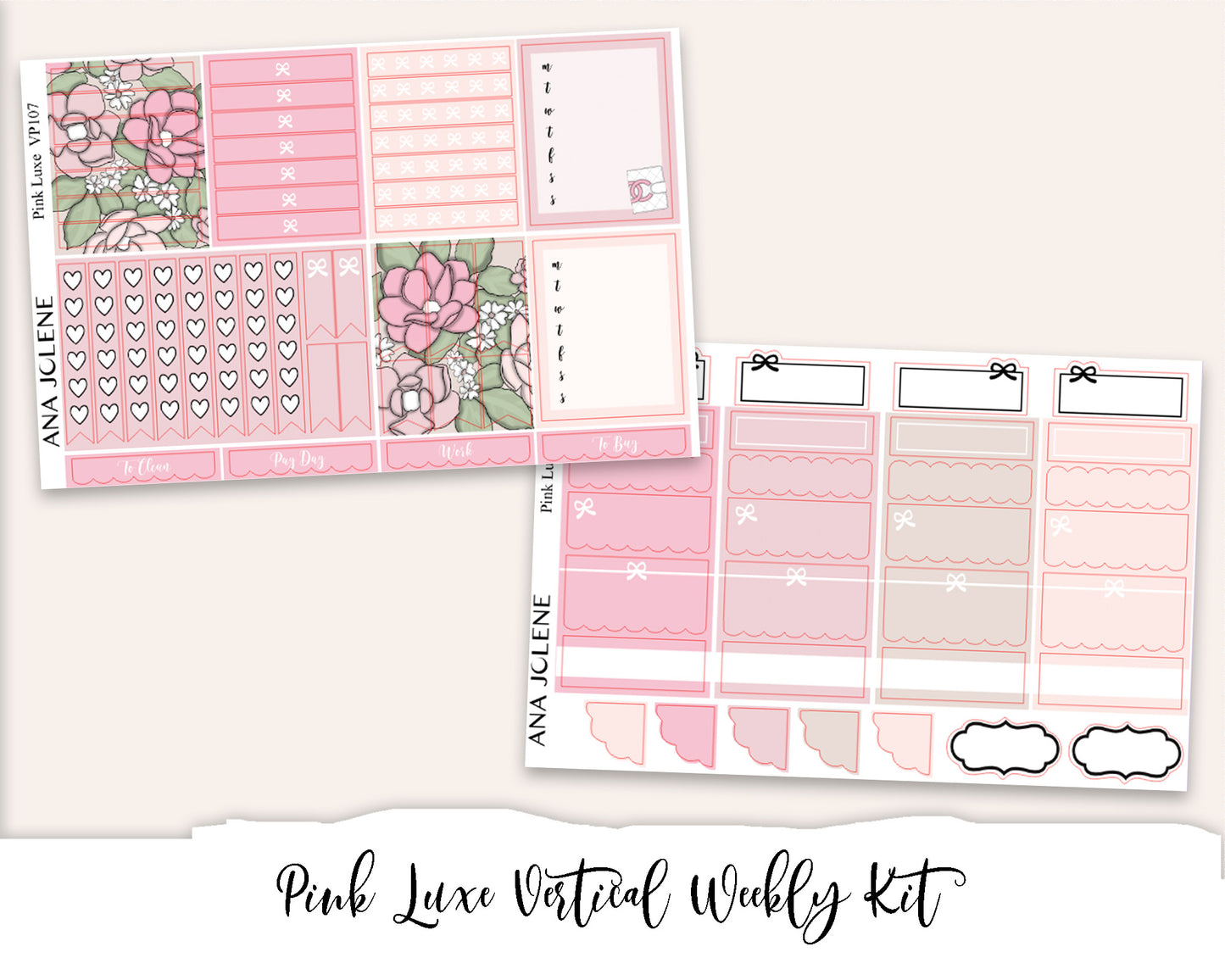 PINK LUXE Planner Sticker Kit (Vertical Weekly)