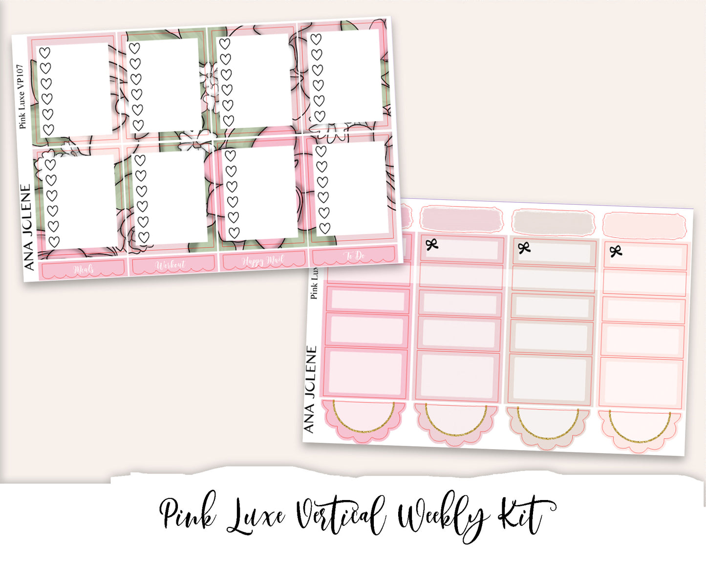 PINK LUXE Planner Sticker Kit (Vertical Weekly)