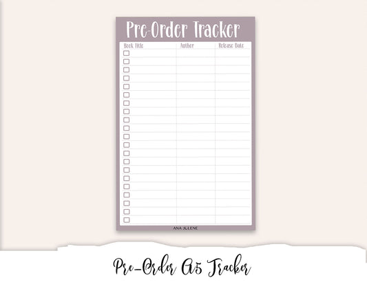 Pre-Order Tracker Full Page Sticker - A5 Reading Journal
