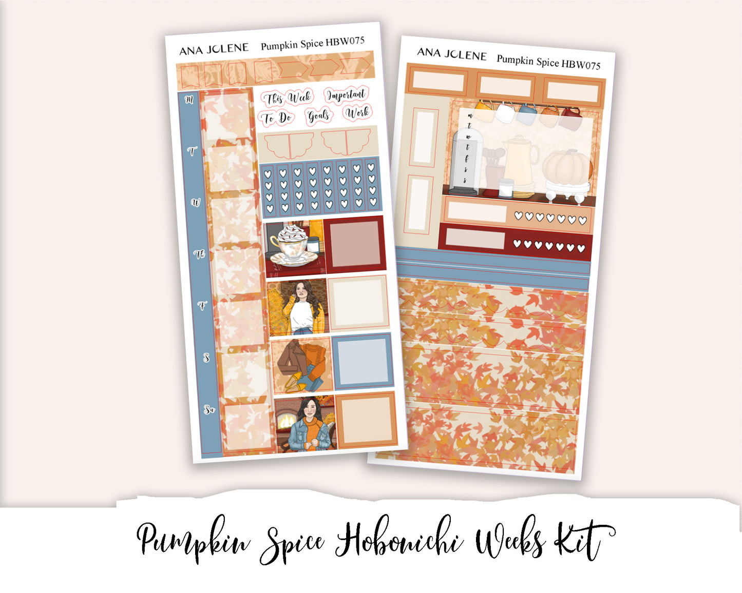 PUMPKIN SPICE  Hobonichi Weeks Planner Sticker Kit
