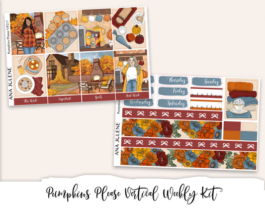 PUMPKINS PLEASE  Planner Sticker Kit (Vertical Weekly)