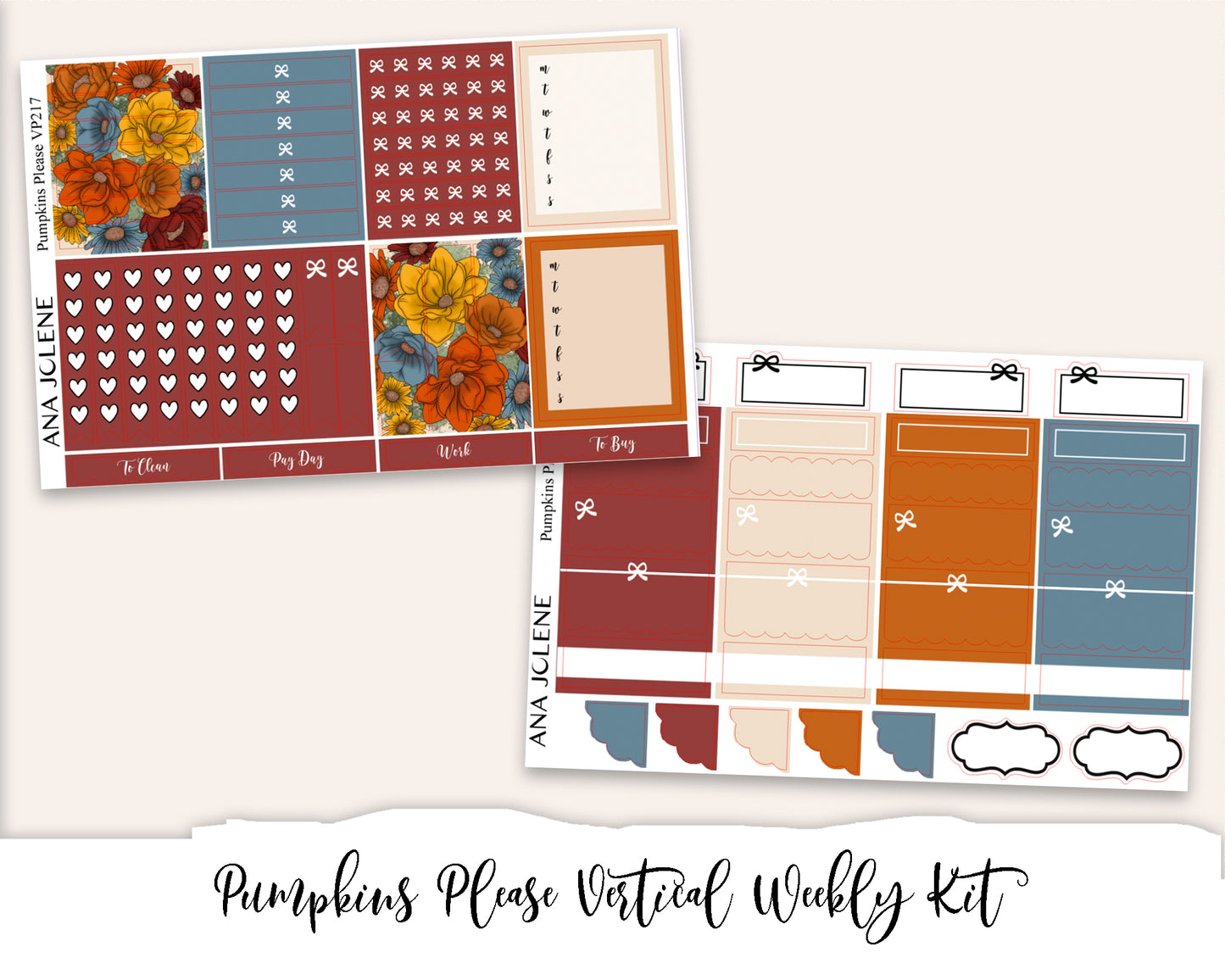 PUMPKINS PLEASE  Planner Sticker Kit (Vertical Weekly)