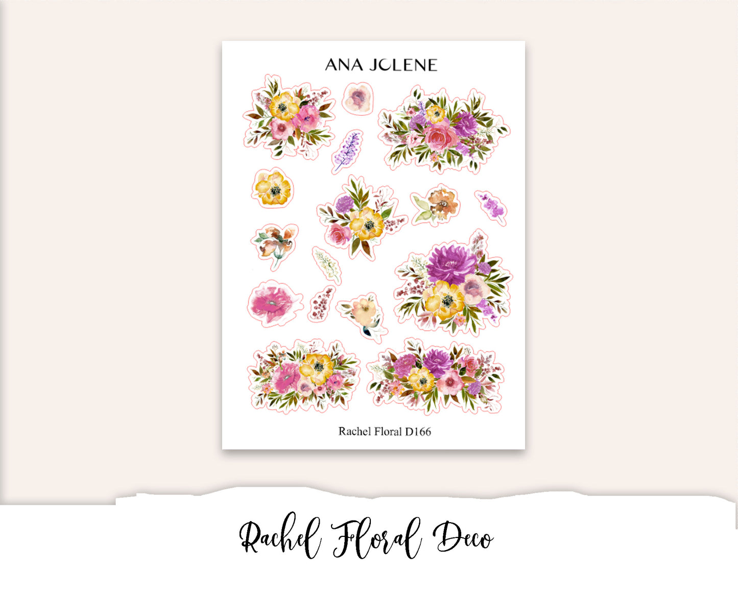 RACHEL FLORAL Monthly Planner Sticker Kit (A5Wide)