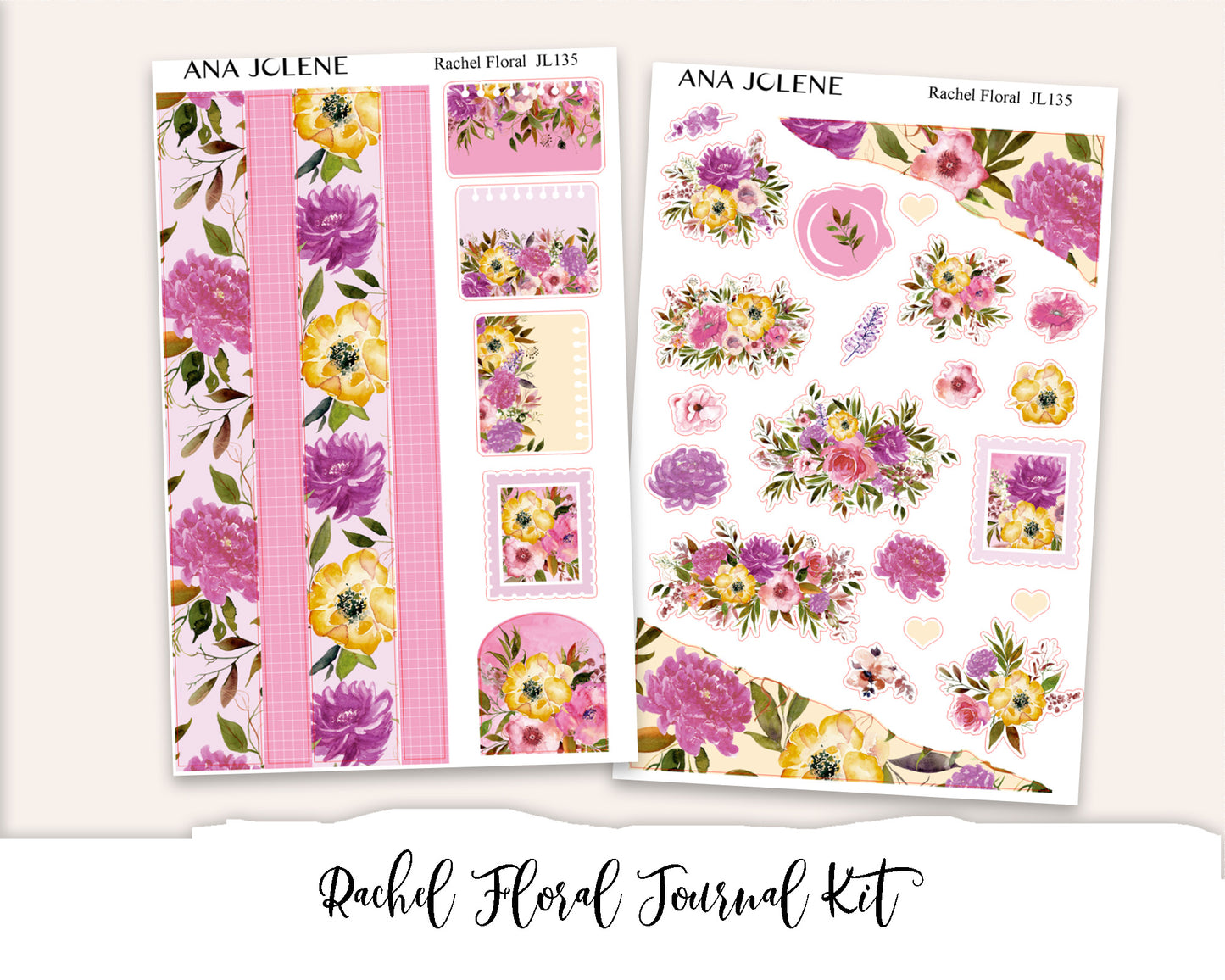 RACHEL FLORAL Full Journal Sticker Kit