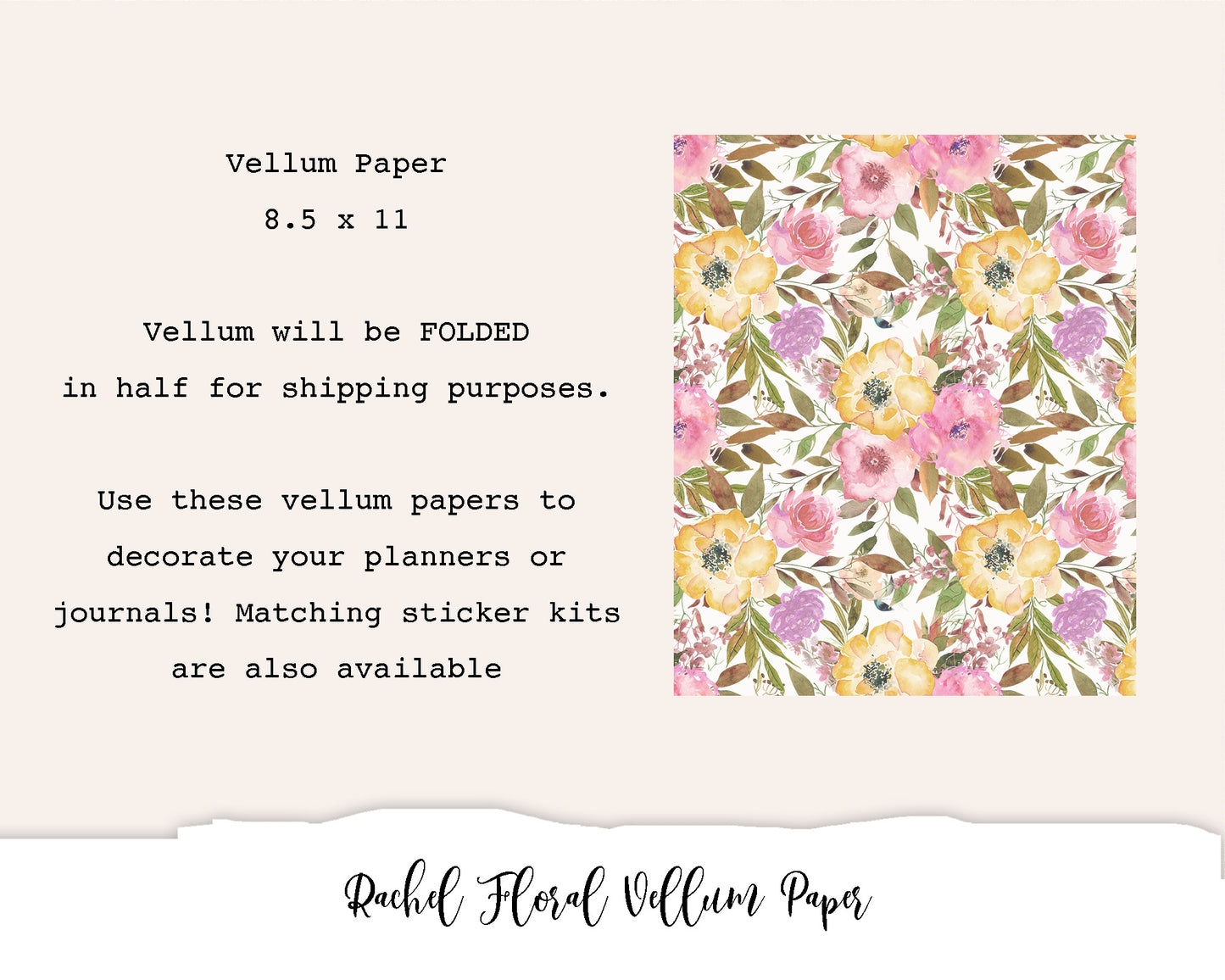 Rachel Floral Vellum Paper