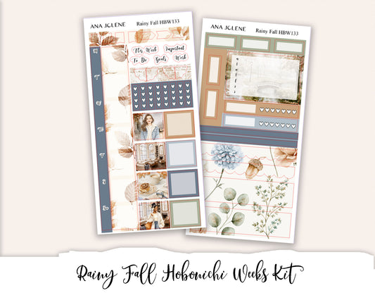 RAINY FALL Hobonichi Weeks Planner Sticker Kit