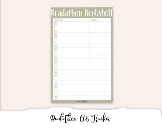 Readathon Tracker Full Page Sticker - A5 Reading Journal