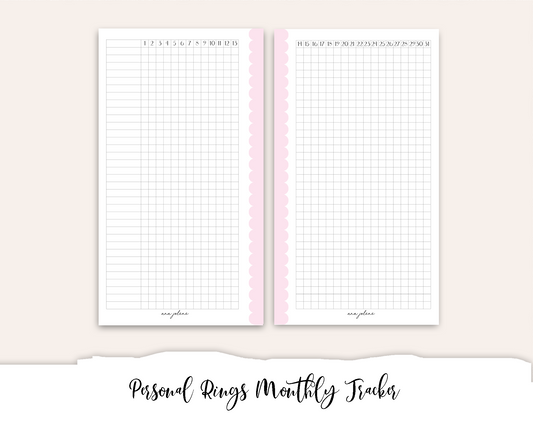 Personal Rings Monthly Tracker Printable