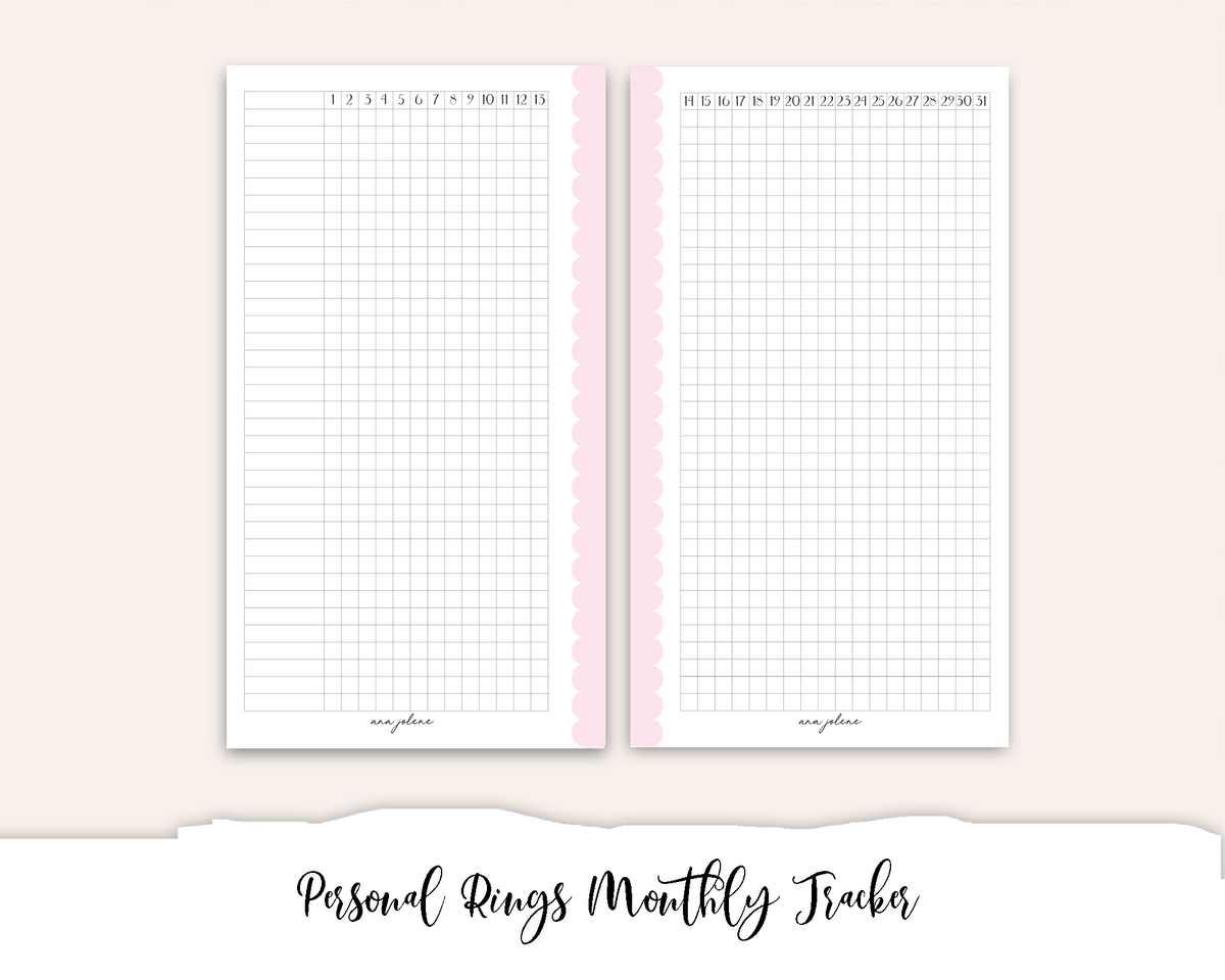 Personal Rings Monthly Tracker Printable – anajolene