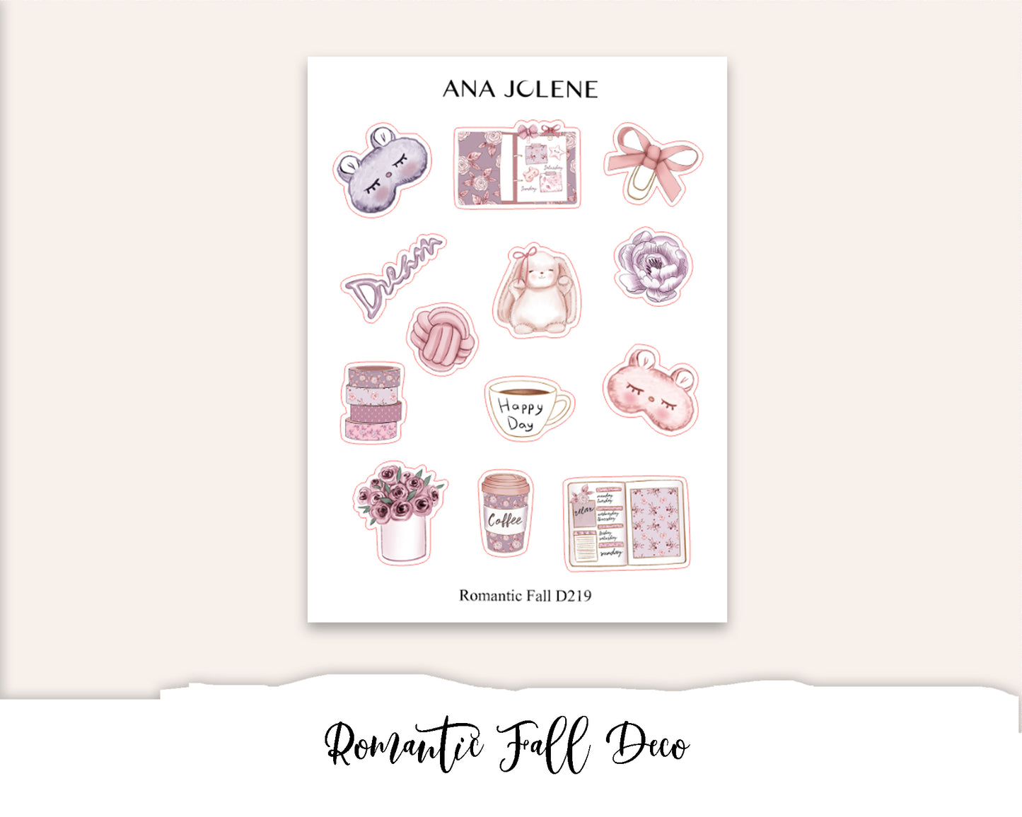 ROMANTIC FALL Planner Sticker Kit (Vertical Weekly)