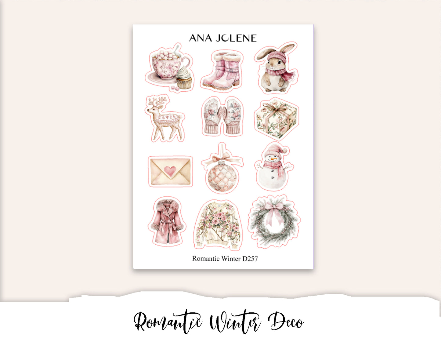 ROMANTIC WINTER  Mini Journal Sticker Kit