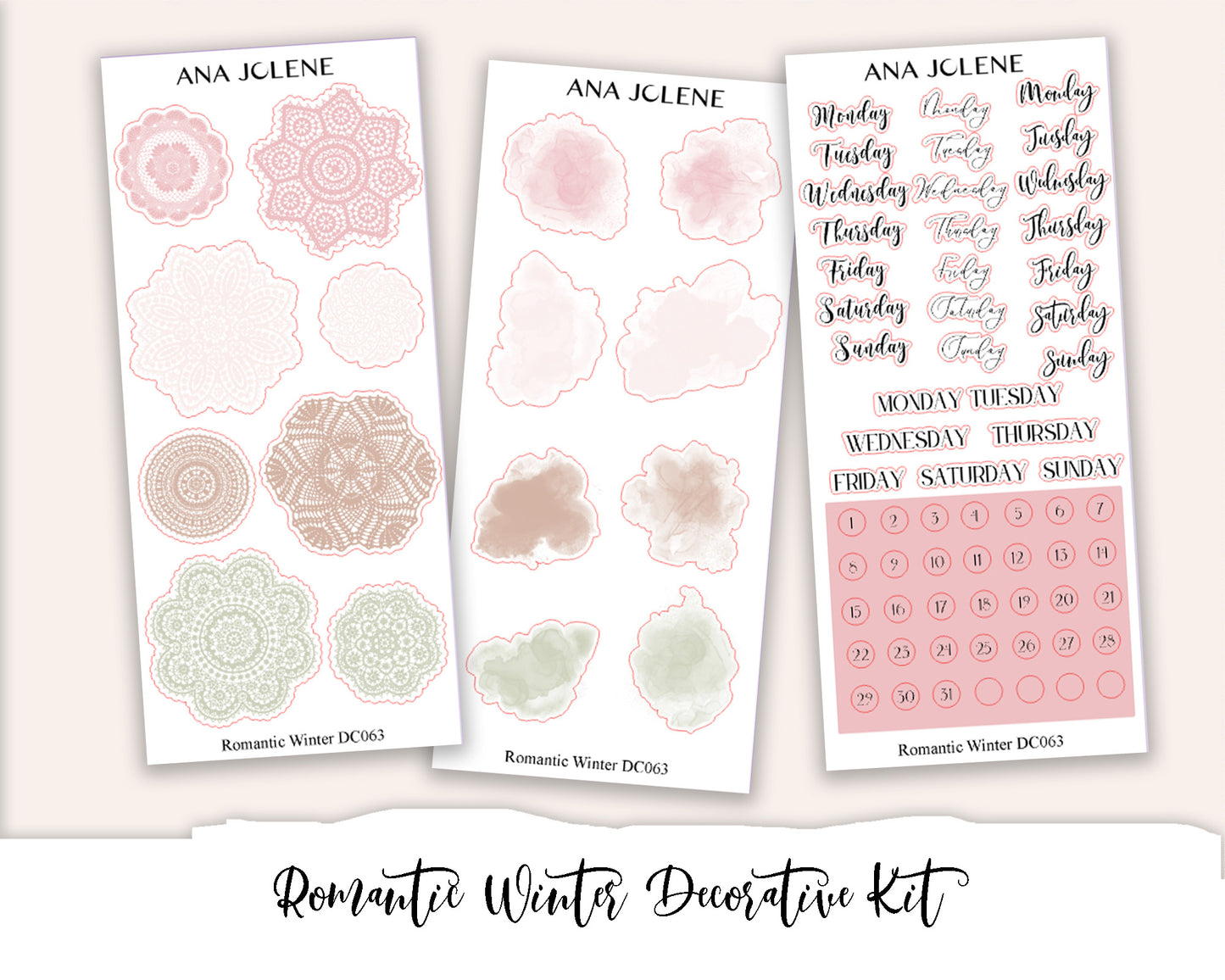 ROMANTIC WINTER Decorative Planner Sticker Kit