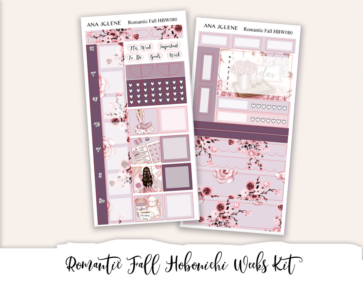 ROMANTIC FALL Hobonichi Weeks Planner Sticker Kit