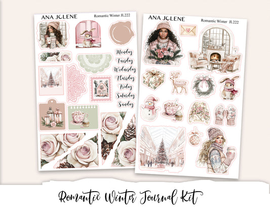 ROMANTIC WINTER  Mini Journal Sticker Kit