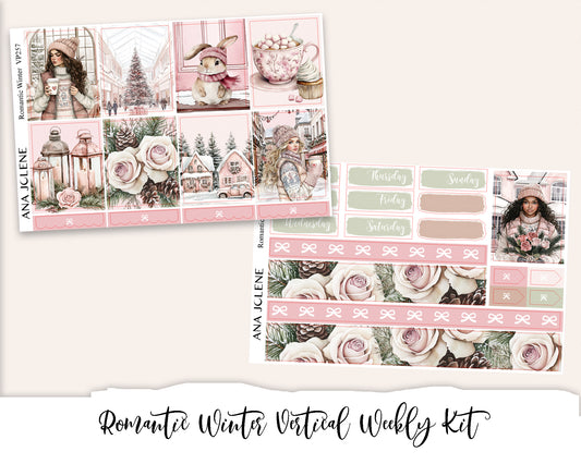 ROMANTIC WINTER Planner Sticker Kit (Vertical Weekly)
