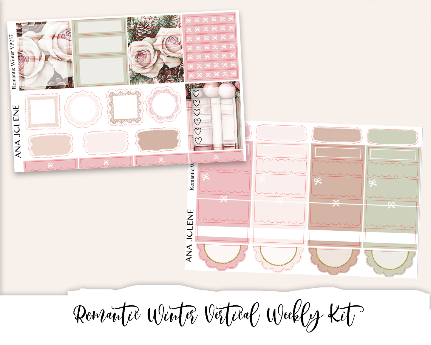 ROMANTIC WINTER Planner Sticker Kit (Vertical Weekly)