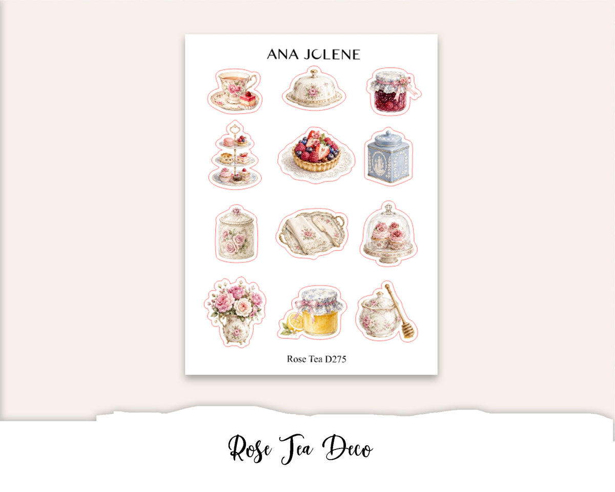 ROSE TEA Hobonichi Cousin Weekly Planner Sticker Kit