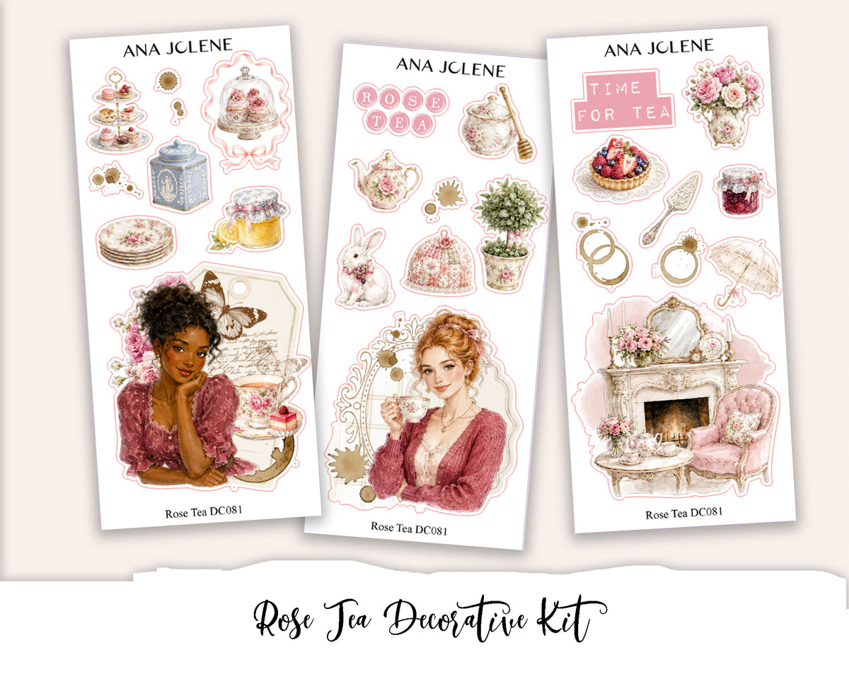 ROSE TEA Decorative Planner Sticker Kit