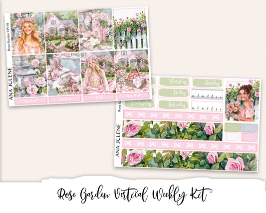 ROSE GARDEN Planner Sticker Kit (Vertical Weekly)