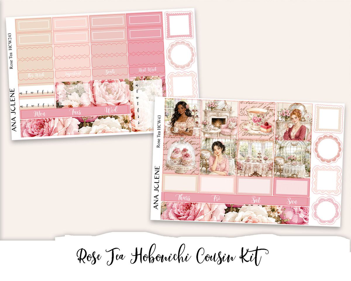 ROSE TEA Hobonichi Cousin Weekly Planner Sticker Kit