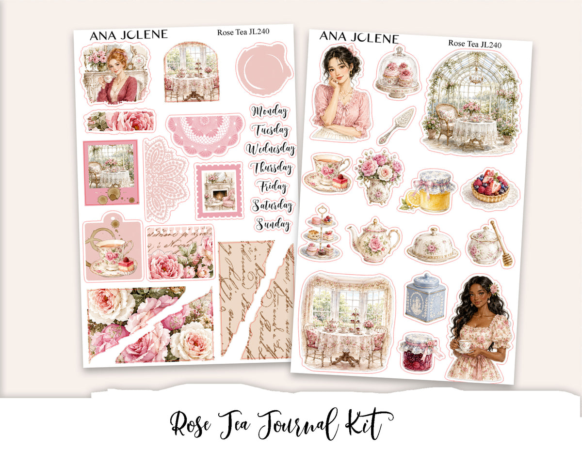 ROSE TEA Mini Journal Sticker Kit