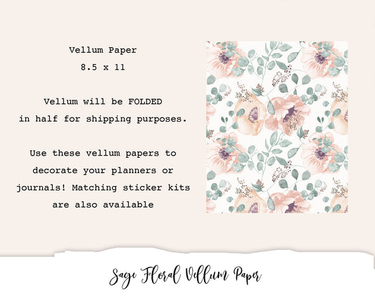 Sage Floral Vellum Paper