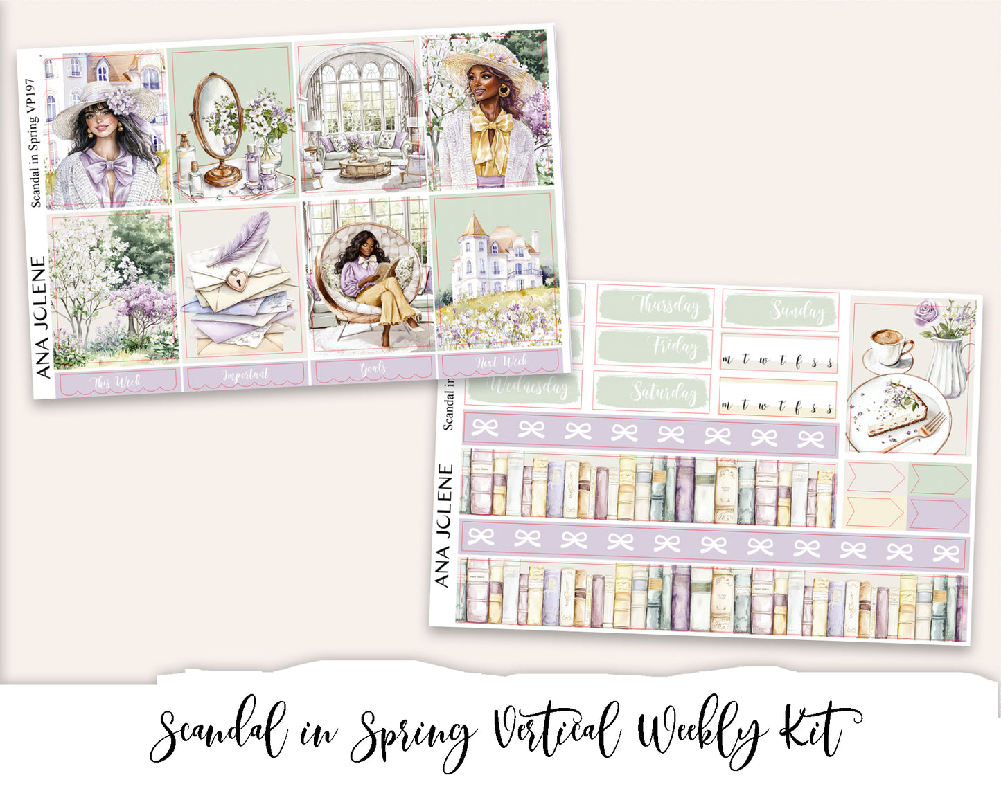 SCANDAL IN SPRING Planner Sticker Kit (Vertical Weekly)