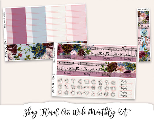 SHAY FLORAL Monthly Planner Sticker Kit (A5Wide)