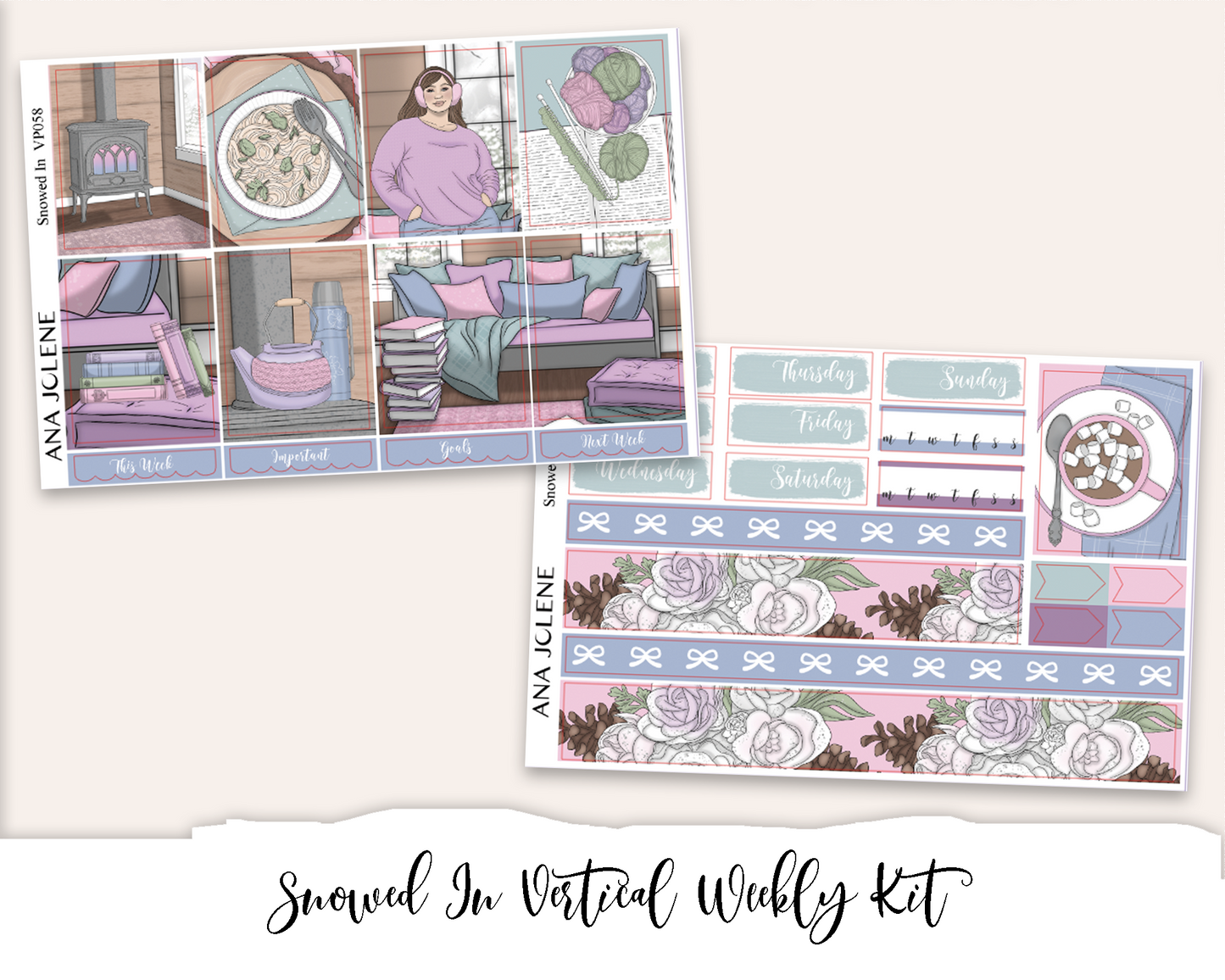 SNOWED IN Planner Sticker Kit (Vertical Weekly)