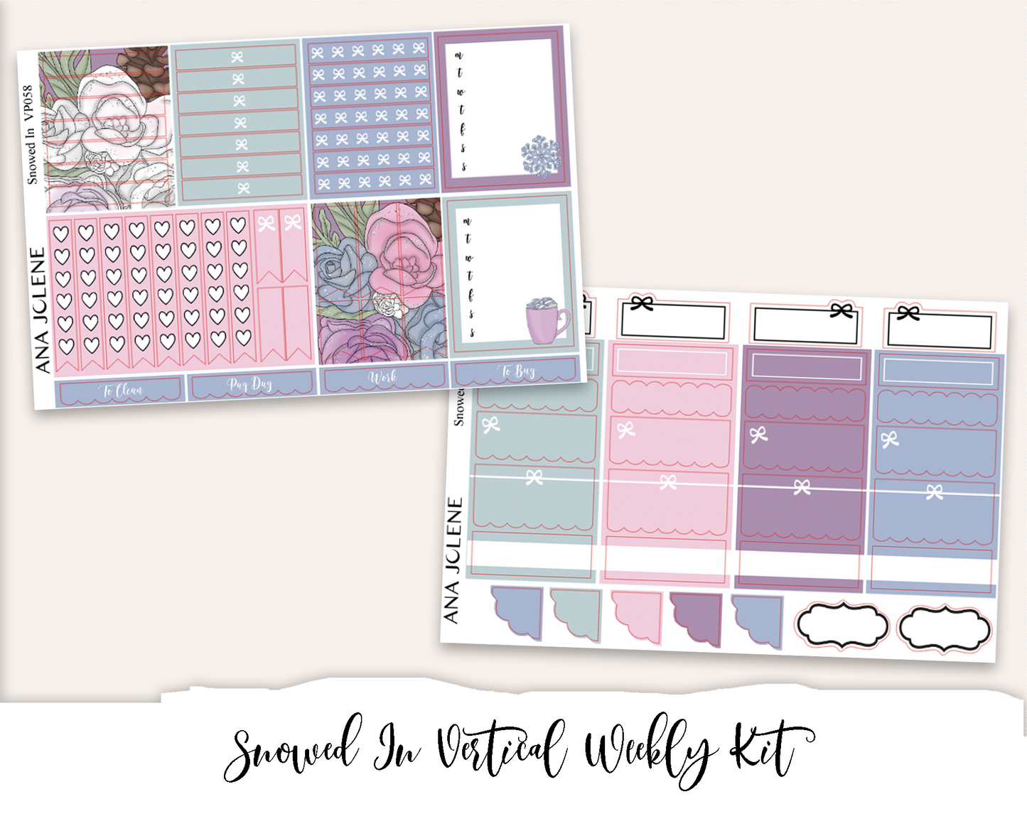 SNOWED IN Planner Sticker Kit (Vertical Weekly)