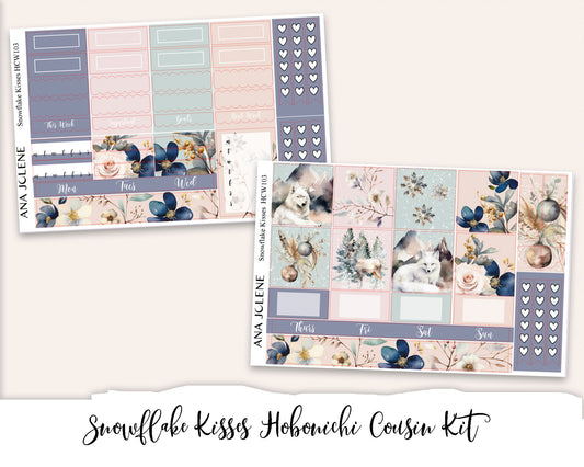 SNOWFLAKE KISSES  Hobonichi Cousin Weekly Planner Sticker Kit
