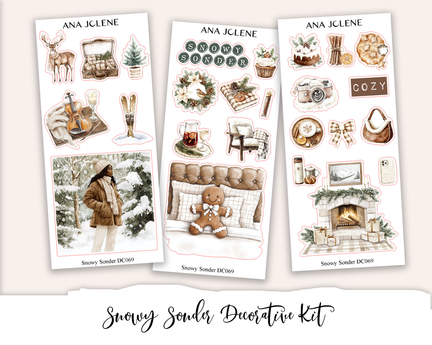 SNOWY SONDER  Decorative Planner Sticker Kit