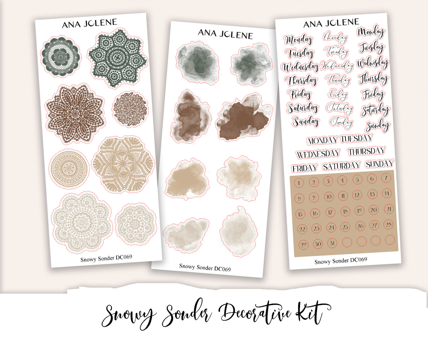 SNOWY SONDER  Decorative Planner Sticker Kit