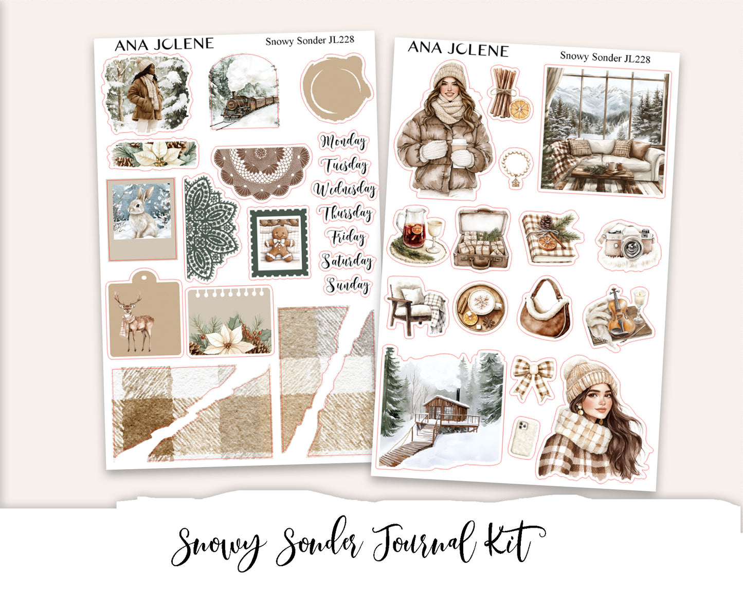 SNOWY SONDER  Mini Journal Sticker Kit