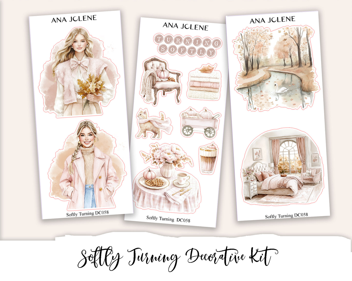 SOFTLY TURNING Decorative Planner Sticker Kit