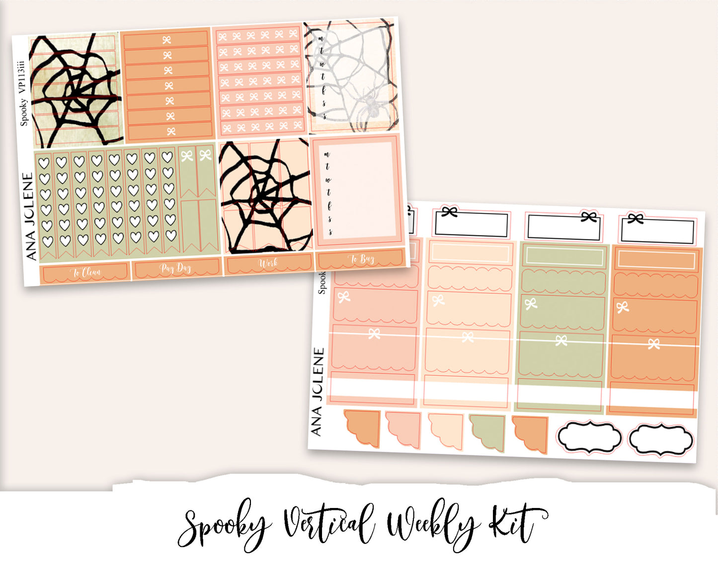 SPOOKY Planner Sticker Kit (Vertical Weekly)