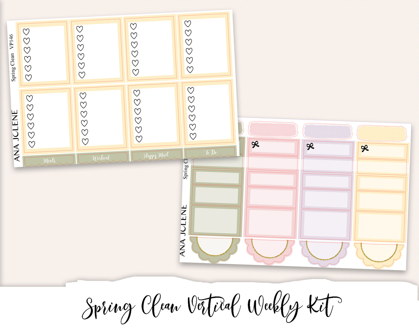 SPRING CLEAN Planner Sticker Kit (Vertical Weekly)