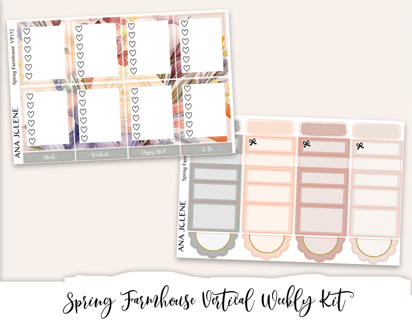 SPRING FARMHOUSE Planner Sticker Kit (Vertical Weekly)