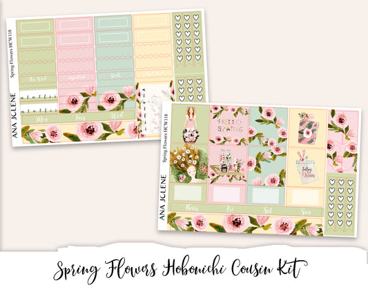 SPRING FLOWERS Hobonichi Cousin Weekly Planner Sticker Kit