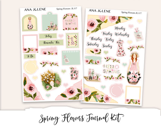 SPRING FLOWERS Mini Journal Sticker Kit