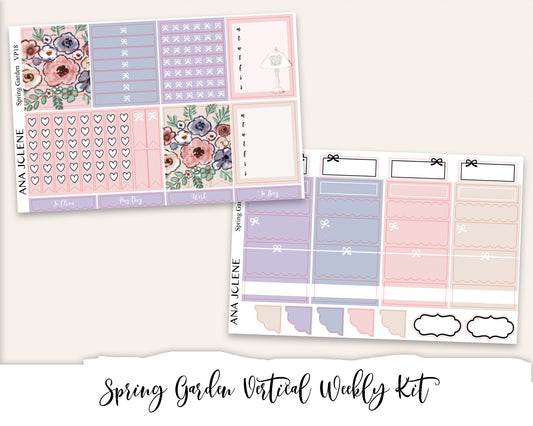 SPRING GARDEN Planner Sticker Kit (Vertical Weekly)