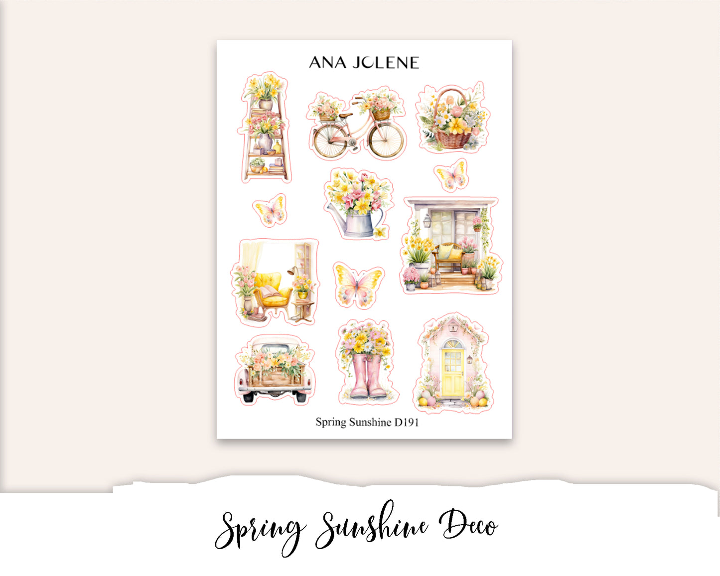 SPRING SUNSHINE Planner Sticker Kit (Vertical Weekly)