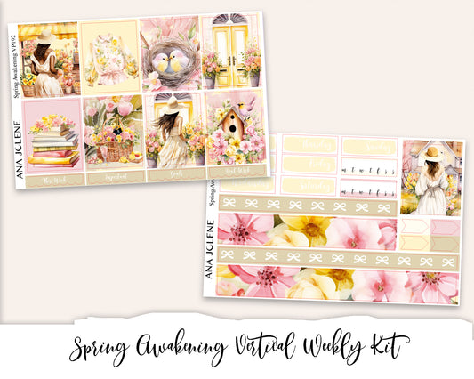 SPRING AWAKENING Planner Sticker Kit (Vertical Weekly)