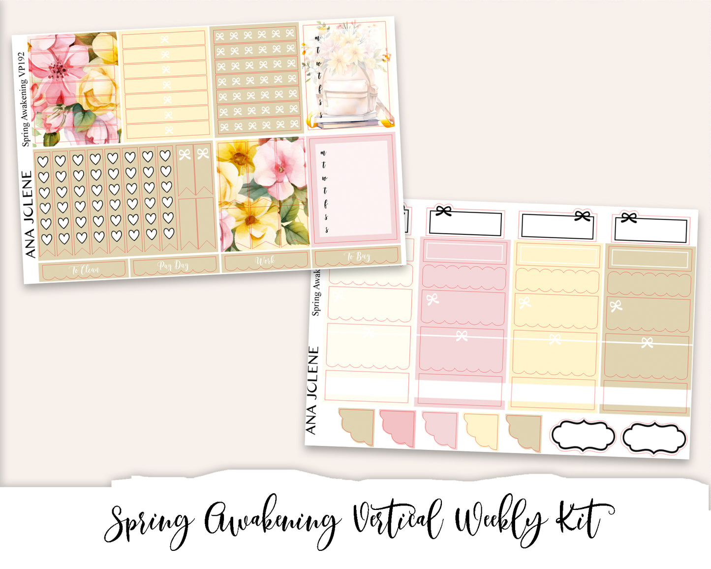 SPRING AWAKENING Planner Sticker Kit (Vertical Weekly)