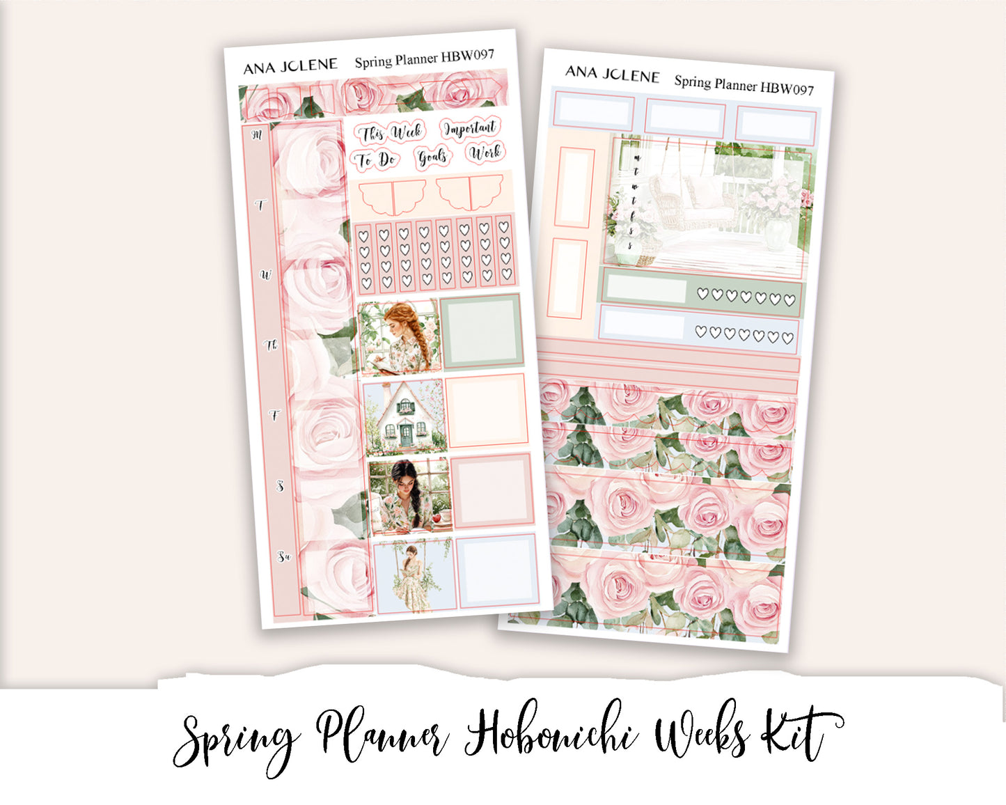 SPRING PLANNER Hobonichi Weeks Planner Sticker Kit