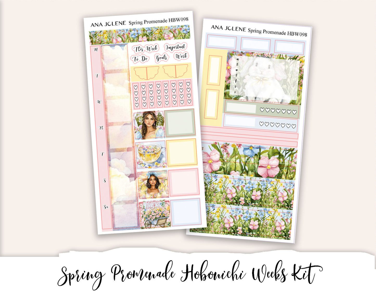 SPRING PROMENADE Hobonichi Weeks Planner Sticker Kit