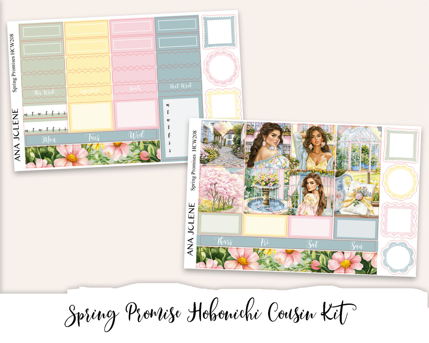 SPRING PROMISE Hobonichi Cousin Weekly Planner Sticker Kit